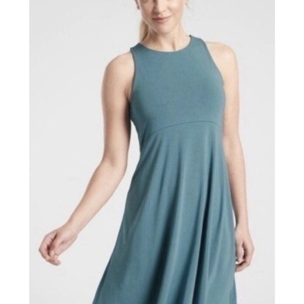 Athleta Santorini Dress Women M Tall Green Casual Athliesure Outdoors Athletic